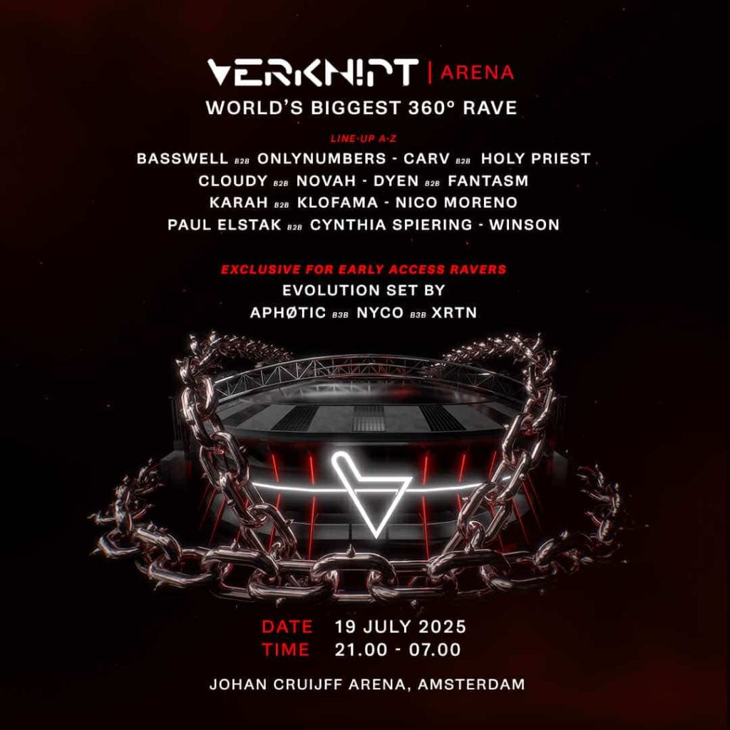 Affiche du line up de Verknipt Amsterdam 2025