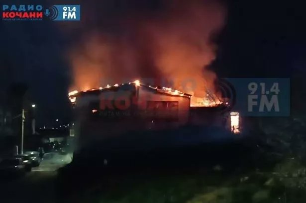 Image de l'incendie d'une discothèque en Macédoine du Nord