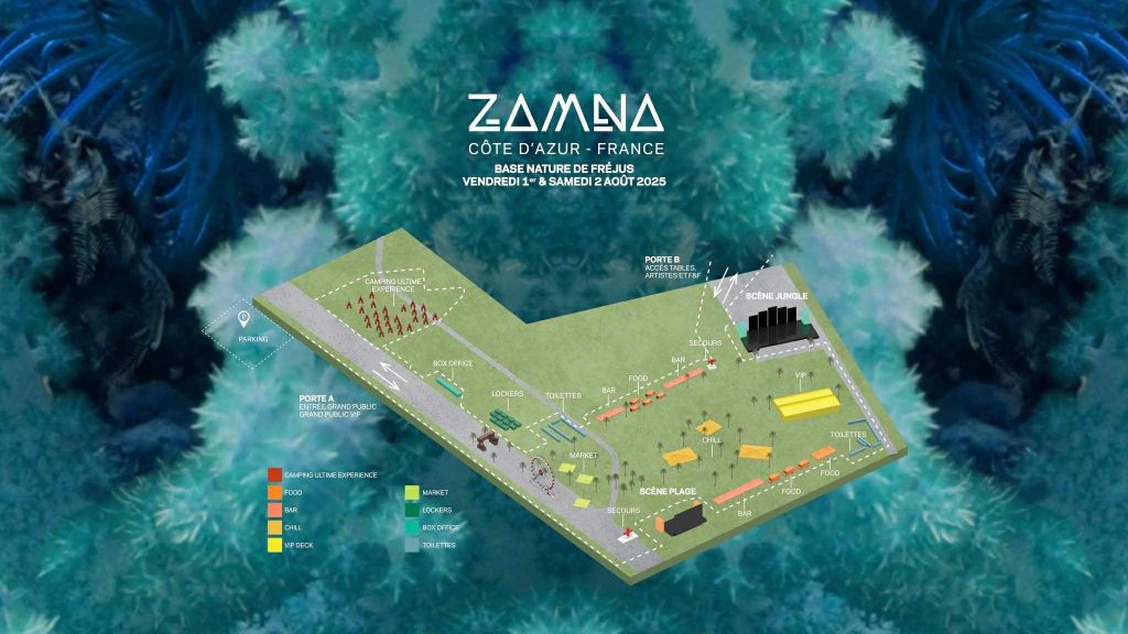Plan du Zamna Festival Côte d'Azur