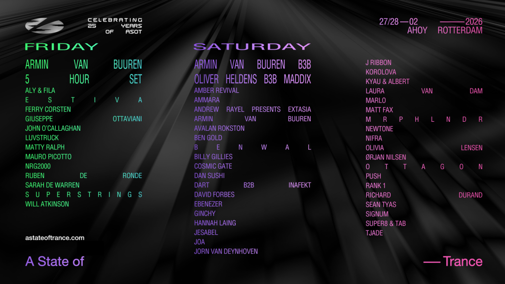 Line up A State of Trance Rotterdam 2026