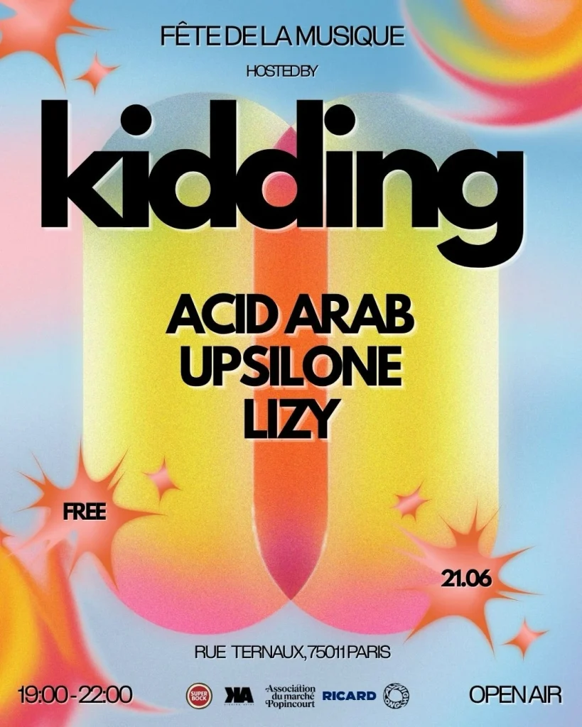 Visuel de l'évènement du 21 juin, Kidding Aside | Source : Kidding Aside