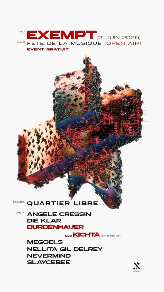 Visuel de l'évènement du 21 juin, Exempt x Quartier Libre | Source : Exempt