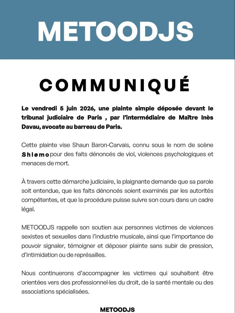 Communiqué METOODJS / Source : METOODJS