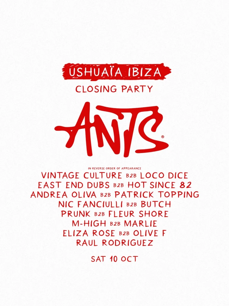 Programmation 2026 du closing de Ushuaïa Ibiza / Source : The Night League