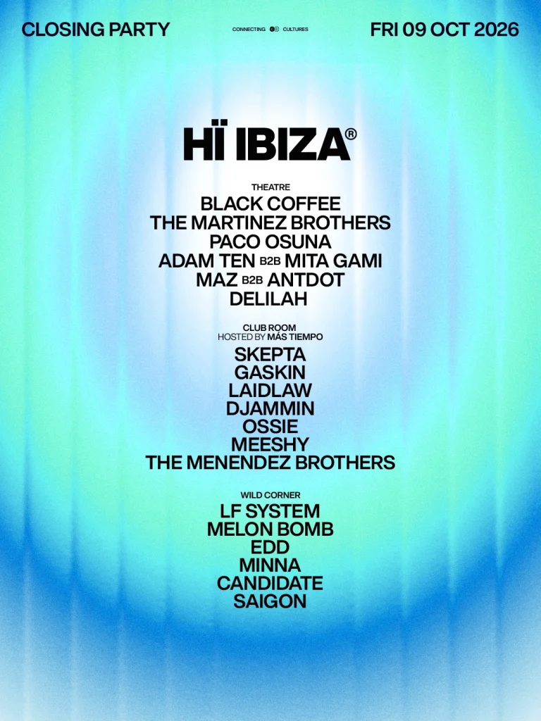 Programmation 2026 du closing de Hï Ibiza / Source : The Night League
