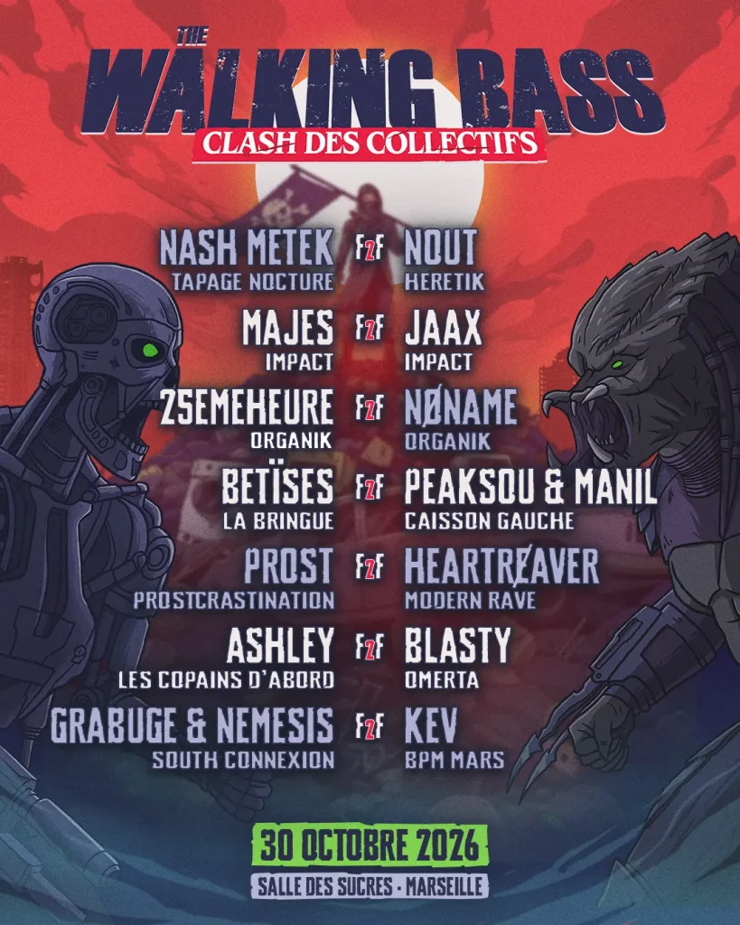Programmation 2026 du Clash des collectifs de The Walking Bass