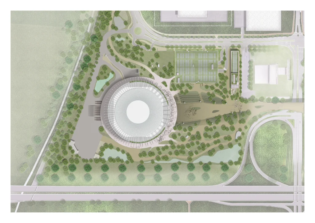 Représentation 3D de la Munich Arena / Source : henn.com